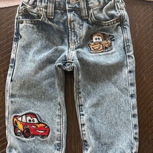 GAP Baby Blue Jeans with Disney Cars Patches